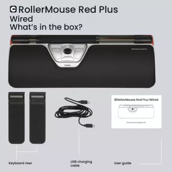 Contour Design RollerMouse Red Plus laidinis ergonomiškas pelė USB-C 2800 DPI