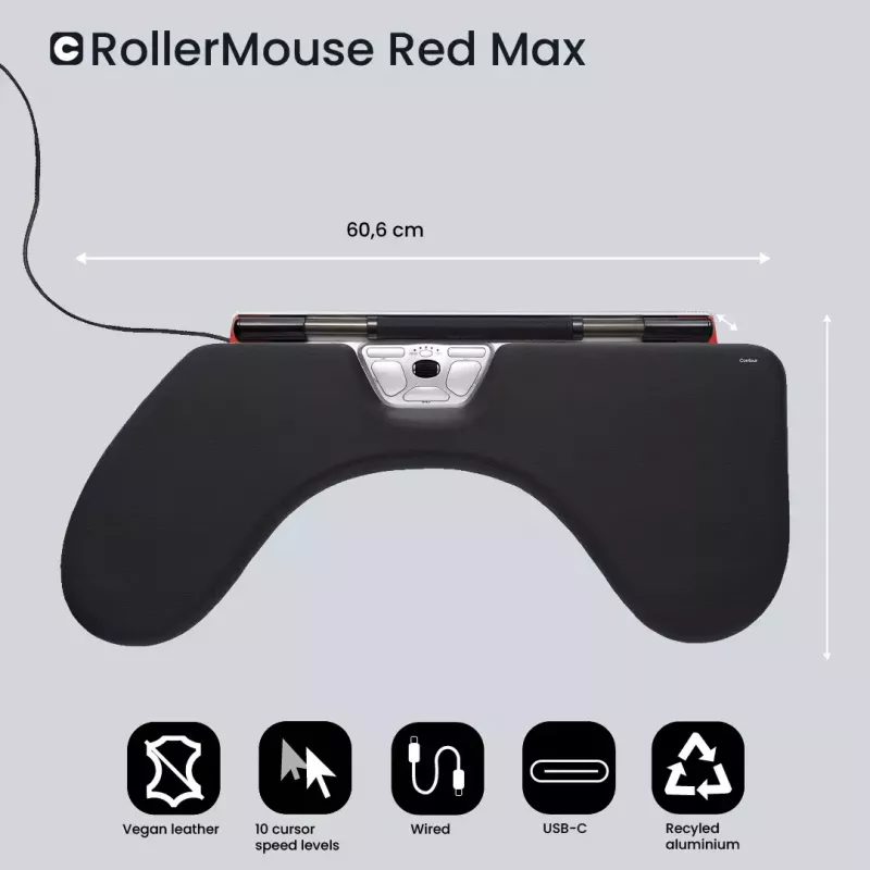 Pelė Contour Design RollerMouse Red Max USB Type-A