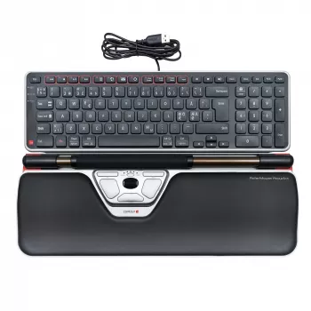 Contour Design RollerMouse Red Plus + Balance Wired, pilno dydžio (100%), laidinis, USB, QWERTY, juoda, pelė įtraukta
