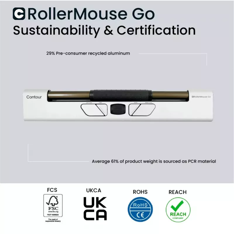 Pelė Contour Design RollerMouse Go RF belaidė Bluetooth USB Type-A