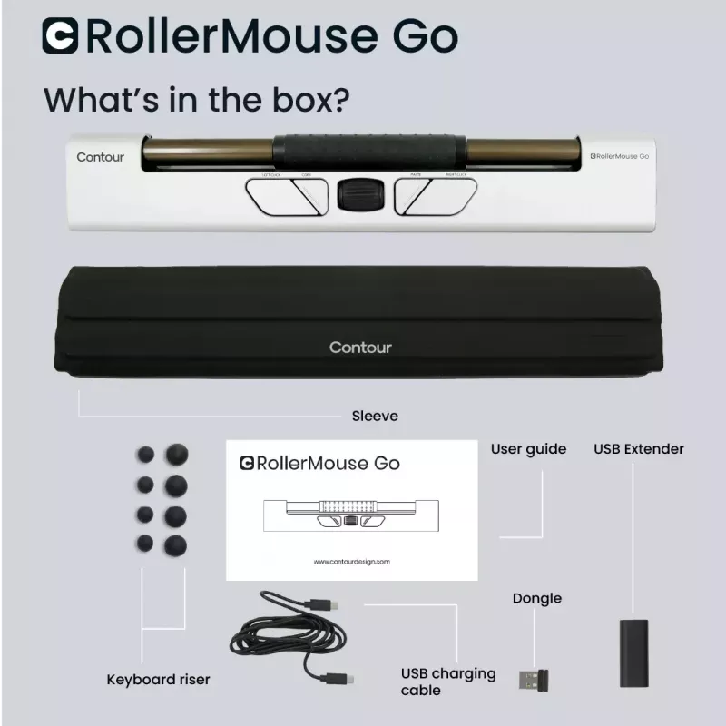 Pelė Contour Design RollerMouse Go RF belaidė Bluetooth USB Type-A