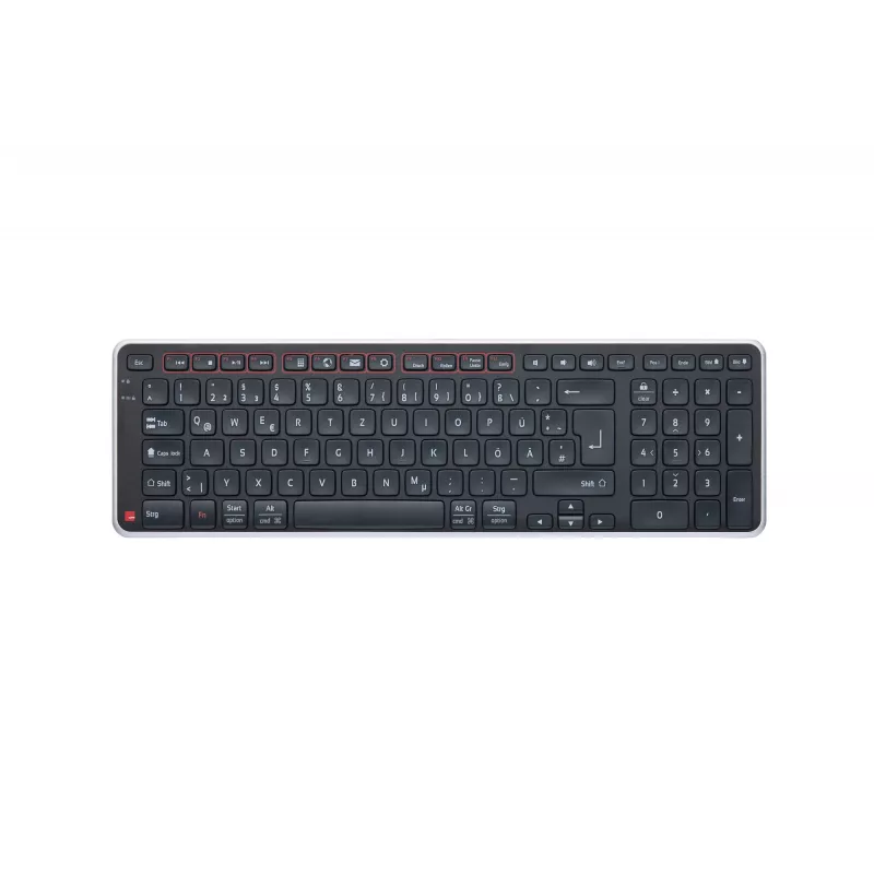 Contour Design Balance Keyboard DE, belaidė, pilno dydžio (100%), RF Wireless + USB, žirkliniai jungikliai, QWERTZ, juoda