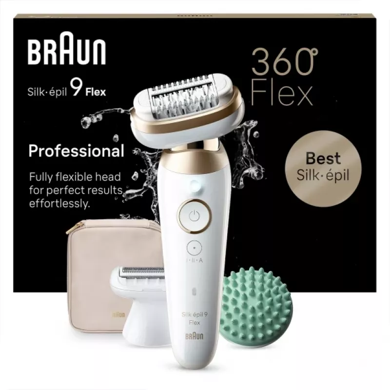 Braun Silk-épil 9 Flex 9-071 3D 40 pincetų Auksinė, Balta