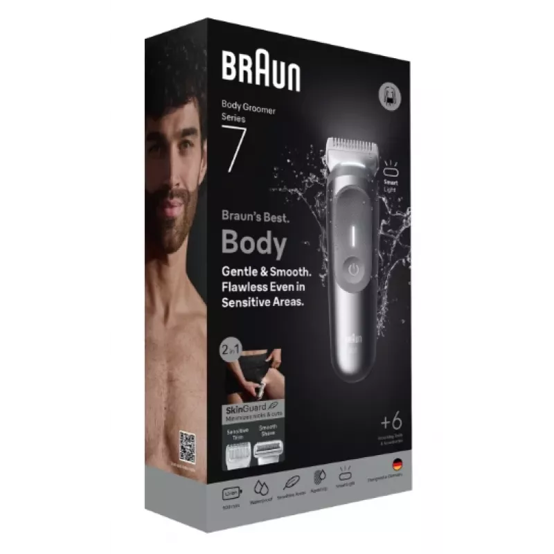 Kūno kirpimo mašinėlė Braun Series 7 BG7550 Pilka Ličio jonų baterija