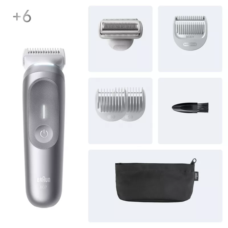 Kūno kirpimo mašinėlė Braun Series 7 BG7550 Pilka Ličio jonų baterija