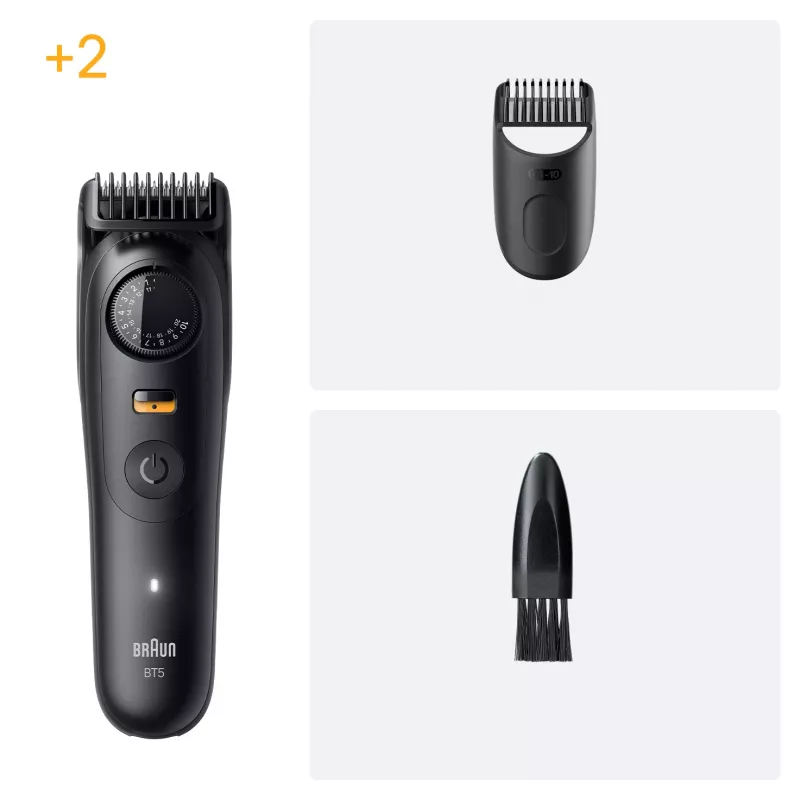 BRAUN BeardTrimmer 5 BT5500 barzdaskutė, akumuliatorinė, 20 mm, šlapiam ir sausam kirpimui, juoda