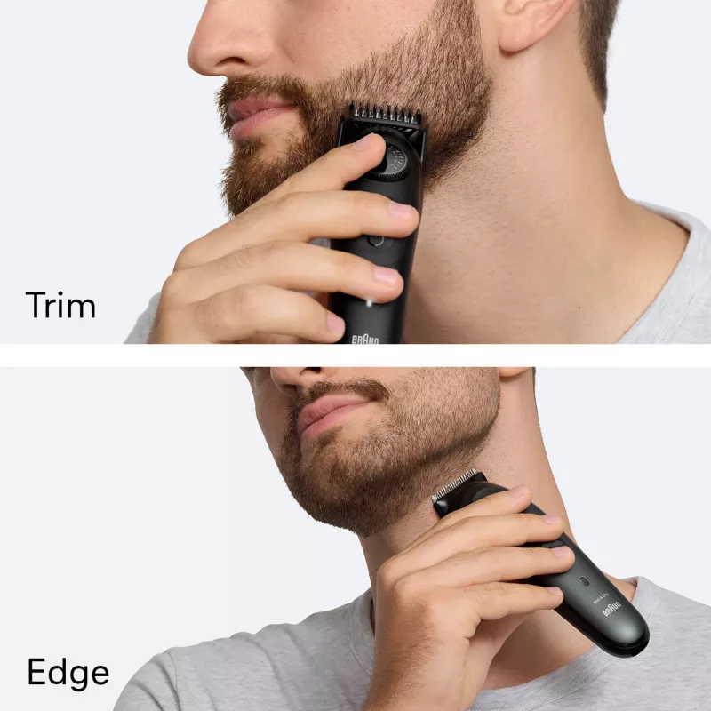 BRAUN BeardTrimmer 5 BT5500 barzdaskutė, akumuliatorinė, 20 mm, šlapiam ir sausam kirpimui, juoda