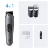 Braun AIO3500 kirpimo mašinėlė barzdai ir plaukams, juoda, pilka, 14 ilgio nustatymų, NiMH