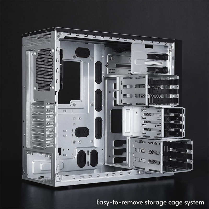 Korpusas CHIEFTEC BW-01B-OP Midi Tower ATX/ITX, palaiko 6×3,5 col. + 4×2,5 col., 2×5,25 col., galinis 1×120 mm, SGCC, juodas, 200×510×465 mm