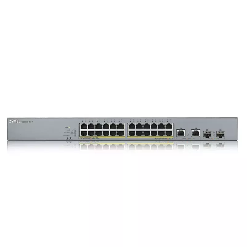 Zyxel GS1350-26HP-EU0101F valdomas L2 Gigabit Ethernet jungiklis su PoE, pilkas
