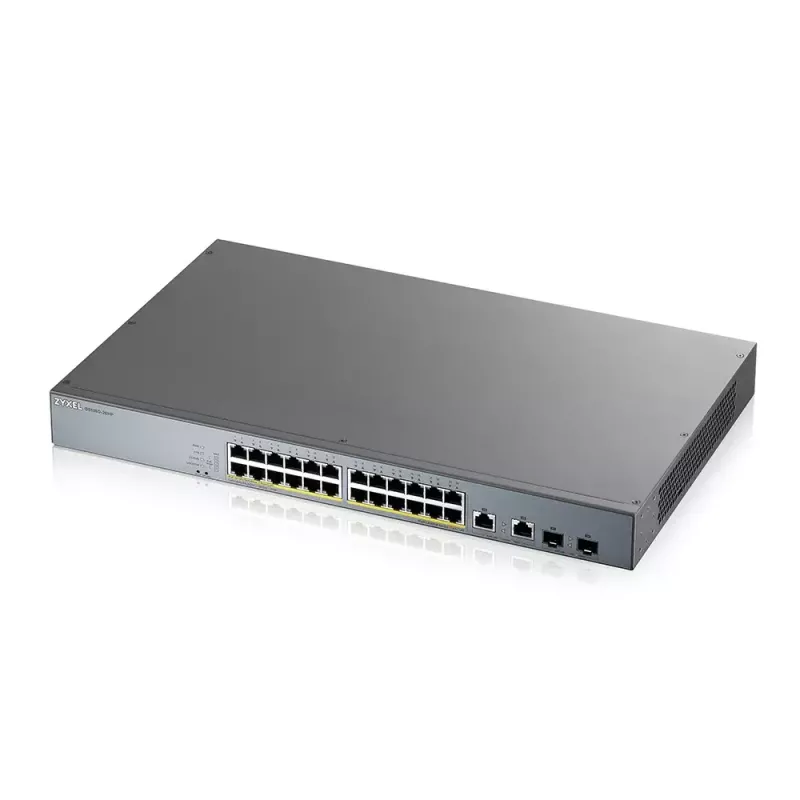 Zyxel GS1350-26HP-EU0101F valdomas L2 Gigabit Ethernet jungiklis su PoE, pilkas