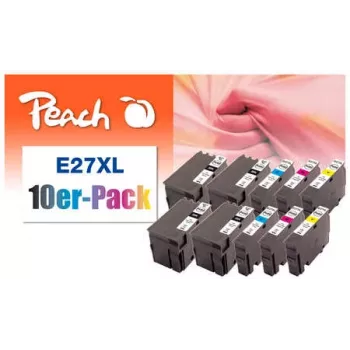Peach 0F319986 rašalo kasetė 10 vnt. Juoda, Žydra, Purpurinė, Geltona