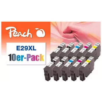 Peach 0F319987 rašalo kasetė 10 vnt. Juoda, Žydra, Purpurinė, Geltona