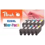 Peach 0F319987 rašalo kasetė 10 vnt. Juoda, Žydra, Purpurinė, Geltona
