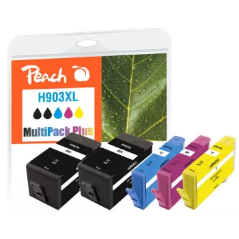 Peach PI300-865 kasečių rinkinys 5 vnt. Suderinamos Didelės (XL) talpos juoda, žydra, raudona, geltona