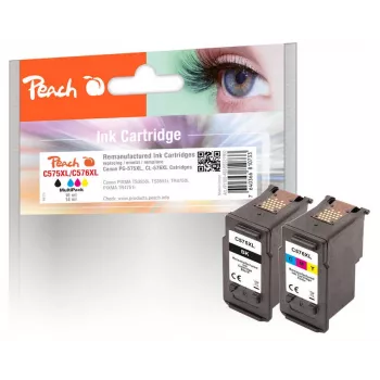 Peach Multi Pack suderinamas su Canon PG-575XL, CL-576XL, didelės talpos (XL), juoda, raudona, geltona, mėlyna, 16 ml, 14 ml, 2 vnt., kelių spalvų rinkinys