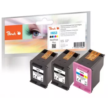 Peach PI300-1046 kasetė, 3 vnt., suderinama, standartinės talpos, juoda, žydra, purpurinė, geltona