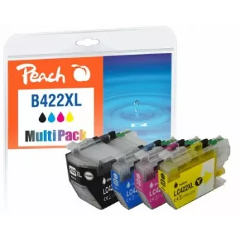 Peach PI500-383 rašalo kasetė 4 vnt. Didelės talpos (XL) juoda, žydra, purpurinė, geltona