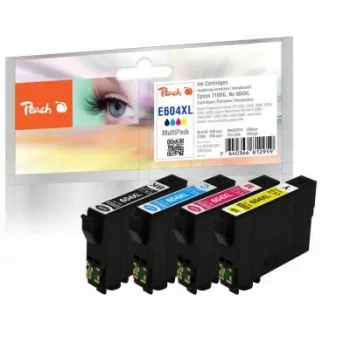 Peach PI200-988 original didelės talpos kasečių rinkinys 3 vnt. juoda, žydra, rausvai raudona, geltona