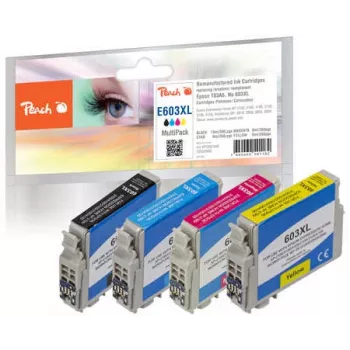 Peach PI200-848 kasečių rinkinys 4 vnt. Suderinamos Juoda, Žydra, Raudona, Geltona