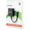 Manhattan USB-C į VGA keitiklio laidas, 1080p@60Hz, juodas, 8cm, kištukas į lizdą, visam laikui garantija