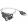 Manhattan USB-A į Serial keitiklio kabelis, 45 cm, Vyriškas į Vyrišką, Serial/RS232/COM/DB9, Prolific PL-2303RA mikroschema, Juodas/Sidabrinis kabelis, Trejų metų garantija, Analogiškas ICUSB232V2