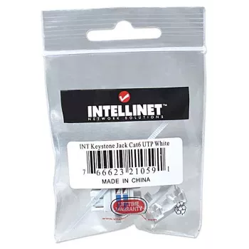 Intellinet Keystone Jack, Cat6, UTP, Punch-down, Baltas, Plokščias