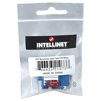 Intellinet Keystone Jack, Cat6, UTP, Punch-down, mėlynas, plokščias, RJ-45, moteriška jungtis, 22/26 AWG