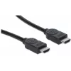 Manhattan HDMI 4K@30Hz laidas su Ethernet, 1 m, tinka visiems 1080p/HD ir daugumai 4K naudojimo atvejų (patikrinkite savo sistemos 4K specifikaciją), Vyriškas į Vyrišką, Juodas, Ultra HD 4k x 2k, Viso gyvenimo garantija, Aukštos spartos, Atitikmuo HDMM1MH