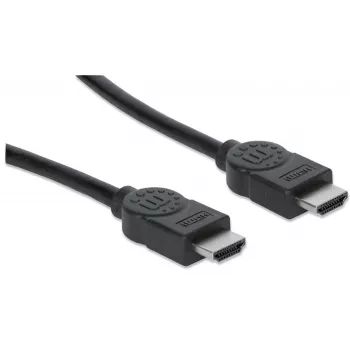 Manhattan HDMI 4K@30Hz laidas su Ethernet, 1 m, tinka visiems 1080p/HD ir daugumai 4K naudojimo atvejų (patikrinkite savo sistemos 4K specifikaciją), Vyriškas į Vyrišką, Juodas, Ultra HD 4k x 2k, Viso gyvenimo garantija, Aukštos spartos, Atitikmuo HDMM1MH