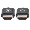 Manhattan HDMI laidas su Ethernet (ypač plonas), 4K@60Hz (Premium High Speed), 1m, vyriškas–vyriškas, juodas, Ultra HD 4k x 2k, visiškai ekranuotas, auksuoti kontaktai, garantija visam laikui
