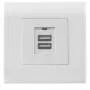 Intellinet 2 prievadų USB-A sieninis lizdas su apdailos rėmeliu, du įkrovimo prievadai su apsauginiu dangteliu, 5 V / 2,1 A išėjimas, 80 x 80 europietiškas rėmelis