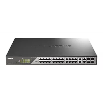 D-Link DSS-200G-28MPP valdomas L2 Gigabit Ethernet (10/100/1000) PoE jungiklis 1U pilkas