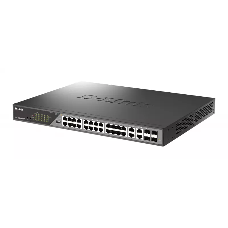 D-Link DSS-200G-28MPP valdomas L2 Gigabit Ethernet (10/100/1000) PoE jungiklis 1U pilkas