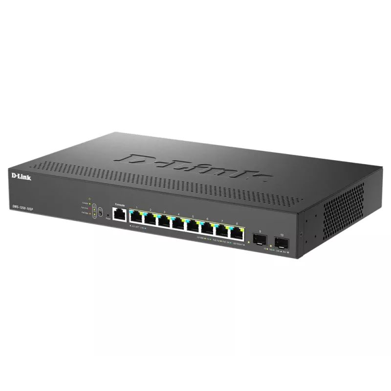 D-Link DMS-1250-10SP/E valdomas tinklo jungiklis 2.5G Ethernet (100/1000/2500) PoE juodas