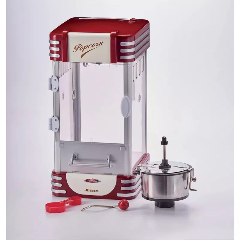 Ariete 2953 Popcorn Popper XL spragintų kukurūzų aparatas, talpa 2,4 L, dubens talpa 700 g, 310 W, raudonas/baltas, 290 x 340 x 520 mm