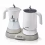 Ariete 1344 Pusryčių stotelė, 3 prietaisai viename: Moka puodas, virdulys, karšto ir šalto pieno putotuvas, 500 W, 2/4 puodeliai, palaiko kavą šiltą, 5 funkcijos, balta