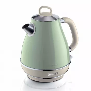 Ariete 2869 Vintage elektrinis virdulys, nerūdijantis plienas, 1,7 l, automatinis išsijungimas, 2000 W, vandeniui, arbatai ir žolelių gėrimams, pastelinė žalia