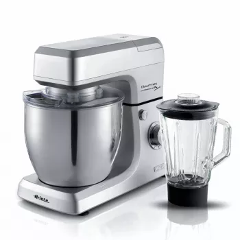 Ariete 1598 Gourmet Professional 7L Metal - Planetinis maišytuvas su blenderiu - Nerūdijančio plieno dubuo - 7 L - Stiklinis ąsotis - 1200 W - 6 greičiai