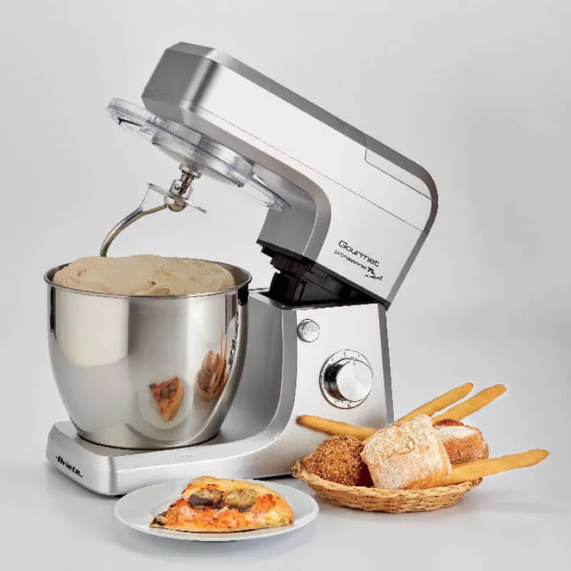 Ariete 1598 Gourmet Professional 7L Metal - Planetinis maišytuvas su blenderiu - Nerūdijančio plieno dubuo - 7 L - Stiklinis ąsotis - 1200 W - 6 greičiai