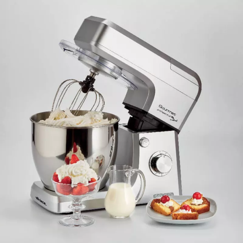 Ariete 1598 Gourmet Professional 7L Metal - Planetinis maišytuvas su blenderiu - Nerūdijančio plieno dubuo - 7 L - Stiklinis ąsotis - 1200 W - 6 greičiai