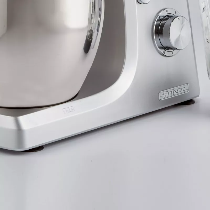 Ariete 1598 Gourmet Professional 7L Metal - Planetinis maišytuvas su blenderiu - Nerūdijančio plieno dubuo - 7 L - Stiklinis ąsotis - 1200 W - 6 greičiai