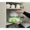 Ariete 911 Healthy Steam elektrinis garintuvas - 3 krepšeliai - indas ryžiams - laikmatis 60 min - 800 W - 9 l - baltas ir žalias