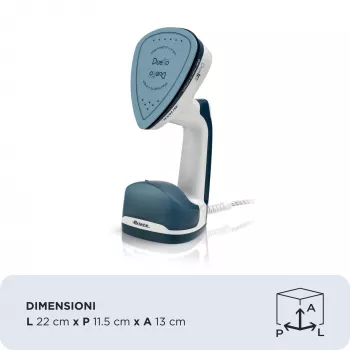 Ariete 6246 Duetto Garment Iron - vertikalus lygintuvas ir lygintuvas su nelimpančia keramine plokšte - 1000 W - balta ir mėlyna