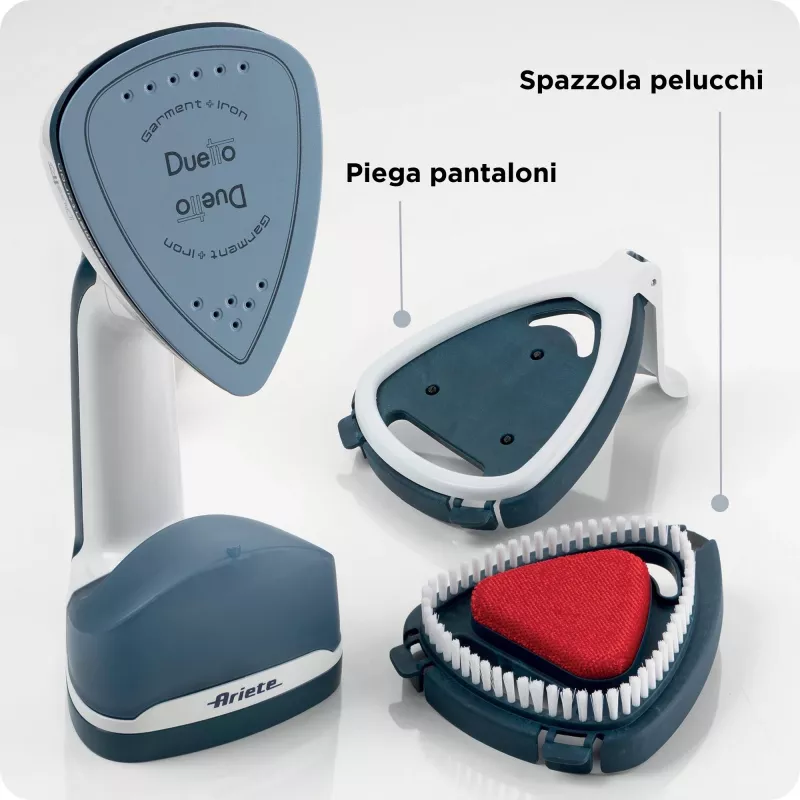 Ariete 6246 Duetto Garment Iron - vertikalus lygintuvas ir lygintuvas su nelimpančia keramine plokšte - 1000 W - balta ir mėlyna