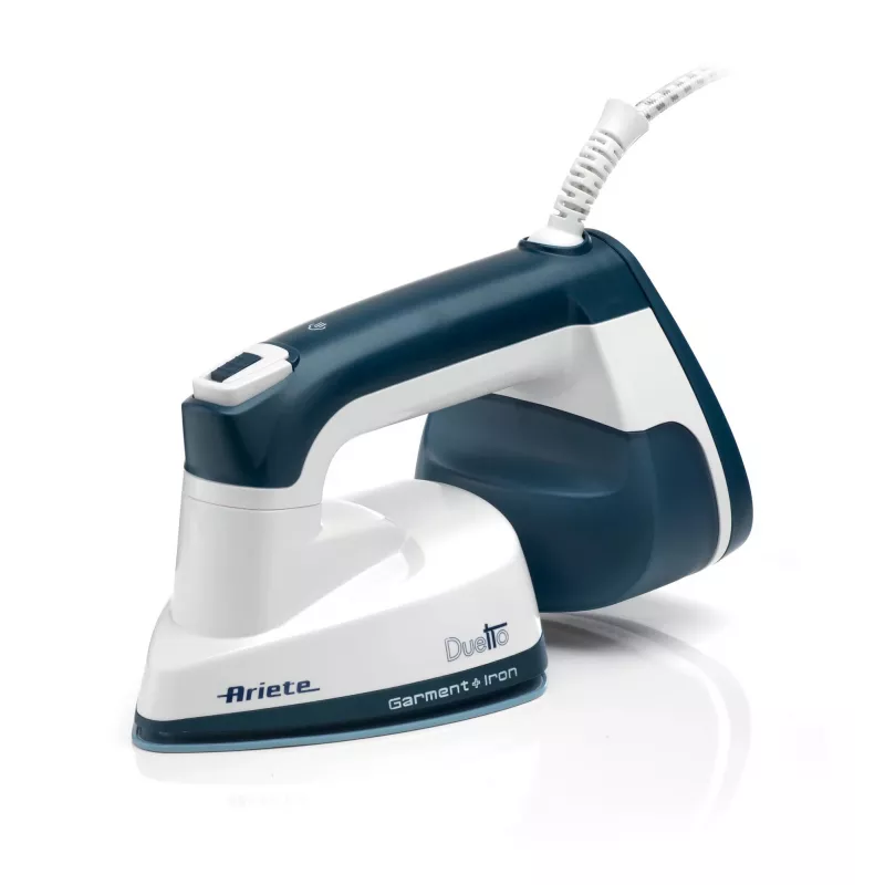 Ariete 6246 Duetto Garment Iron - vertikalus lygintuvas ir lygintuvas su nelimpančia keramine plokšte - 1000 W - balta ir mėlyna