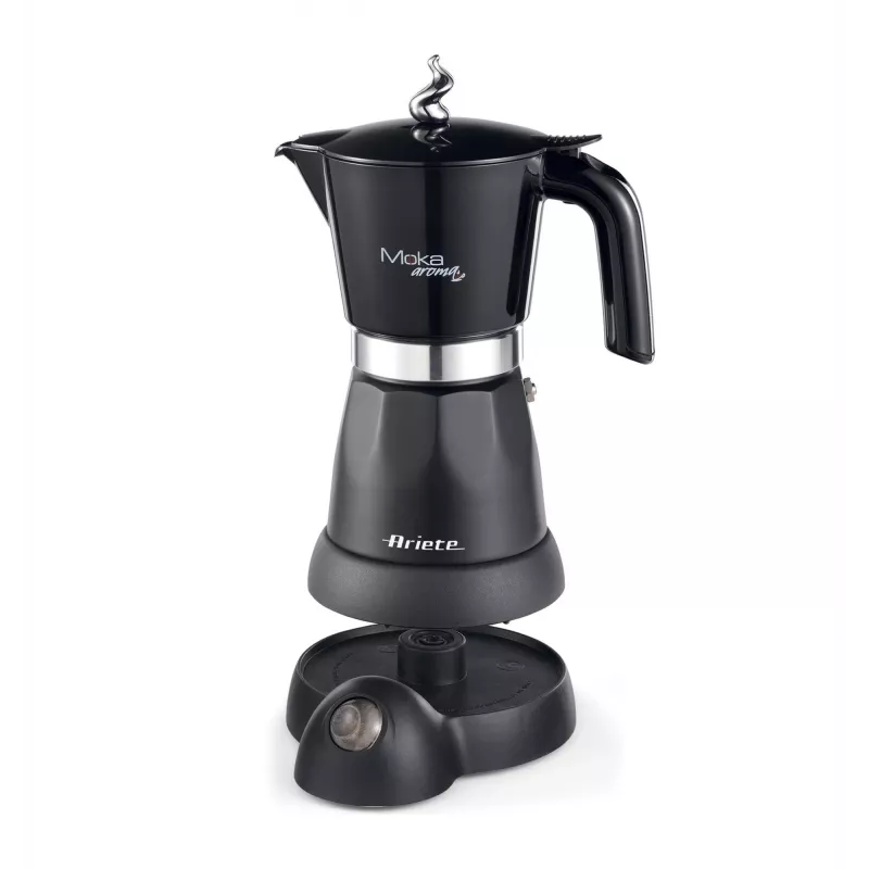 Elektrinis mokos puodas Ariete 1368 Moka Aroma, 4/6 puodelių, 480 W, automatinis išsijungimas, temperatūros palaikymas 30 min., juodas