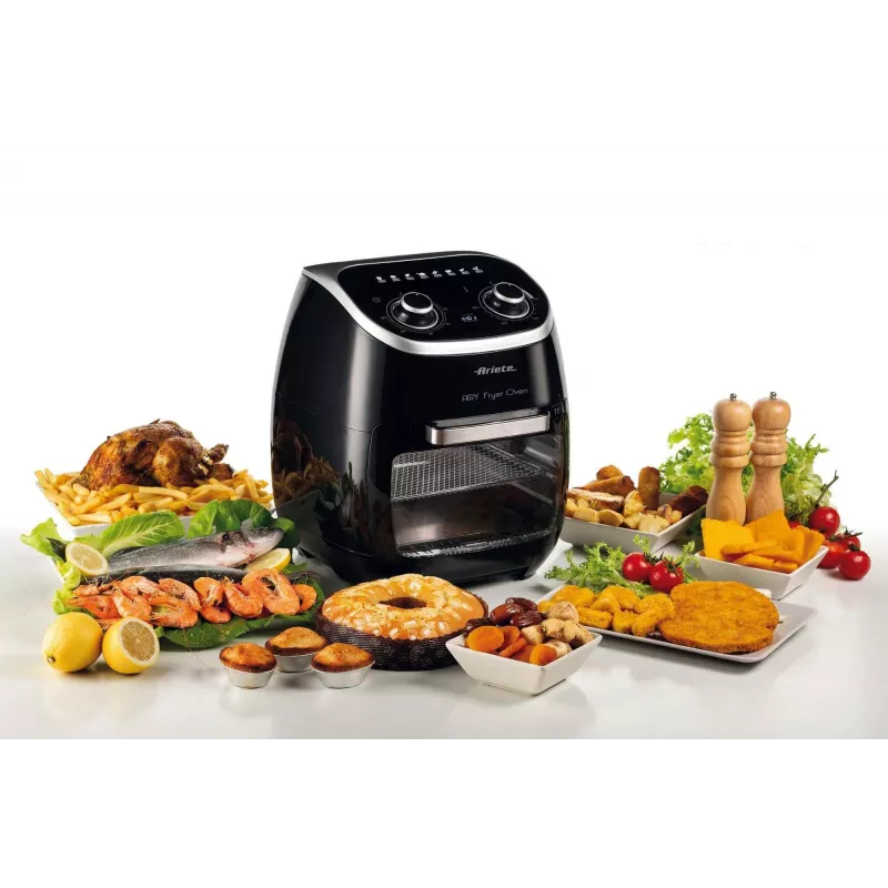 Ariete 4619 Airy Fryer Oven - oro gruzdintuvė ir elektrinė orkaitė su rotisieriumi - besisukantis krepšys - džiovintuvas - 2000 W - 11 l - plienas