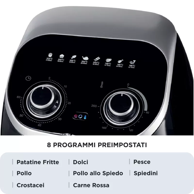 Ariete 4619 Airy Fryer Oven - oro gruzdintuvė ir elektrinė orkaitė su rotisieriumi - besisukantis krepšys - džiovintuvas - 2000 W - 11 l - plienas