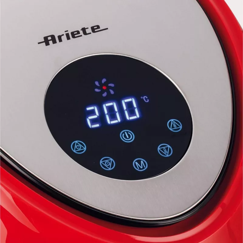 Ariete 4618 Airy Fryer XXL - oro gruzdintuvė - kepa 2,5 kg bulvyčių - 7 litrai - kepimas be aliejaus ir riebalų - 1800 W - raudona